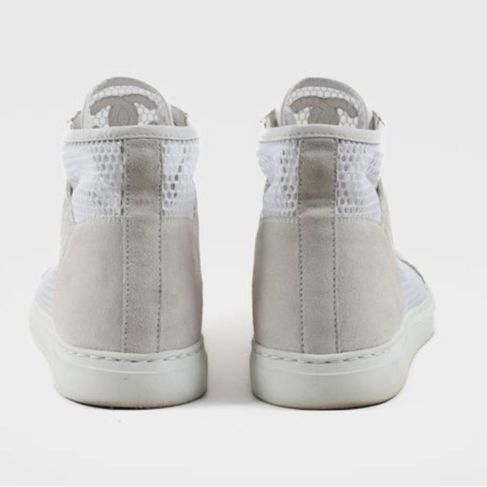 CHANEL Cream and White mesh Sneakers, US7 - Picture 4 of 11